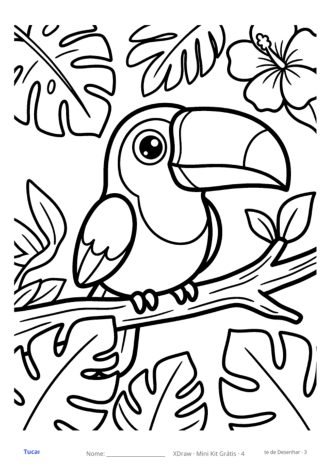 Desenho de tucano para colorir